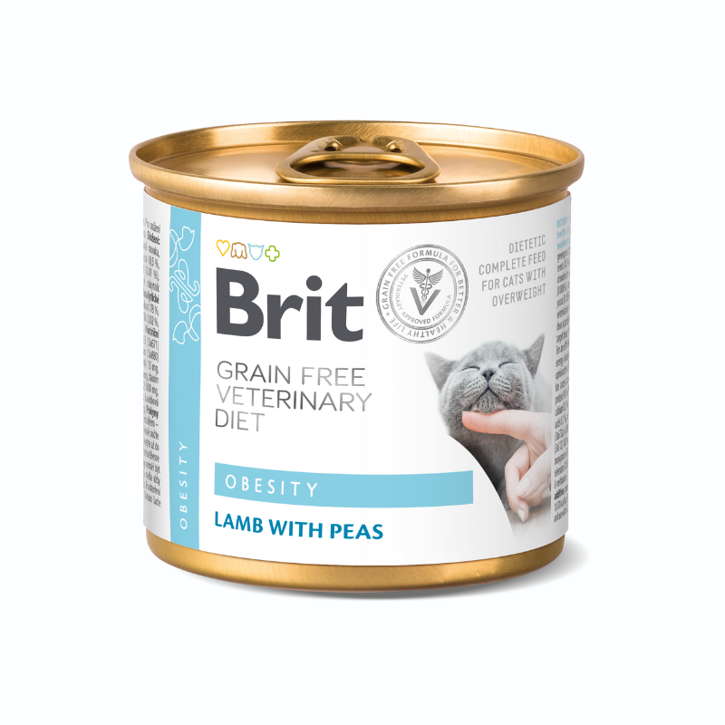 Brit Veterinary Diet Grain Free Obesity Latas para Gatos - 6 unidades x 200gr