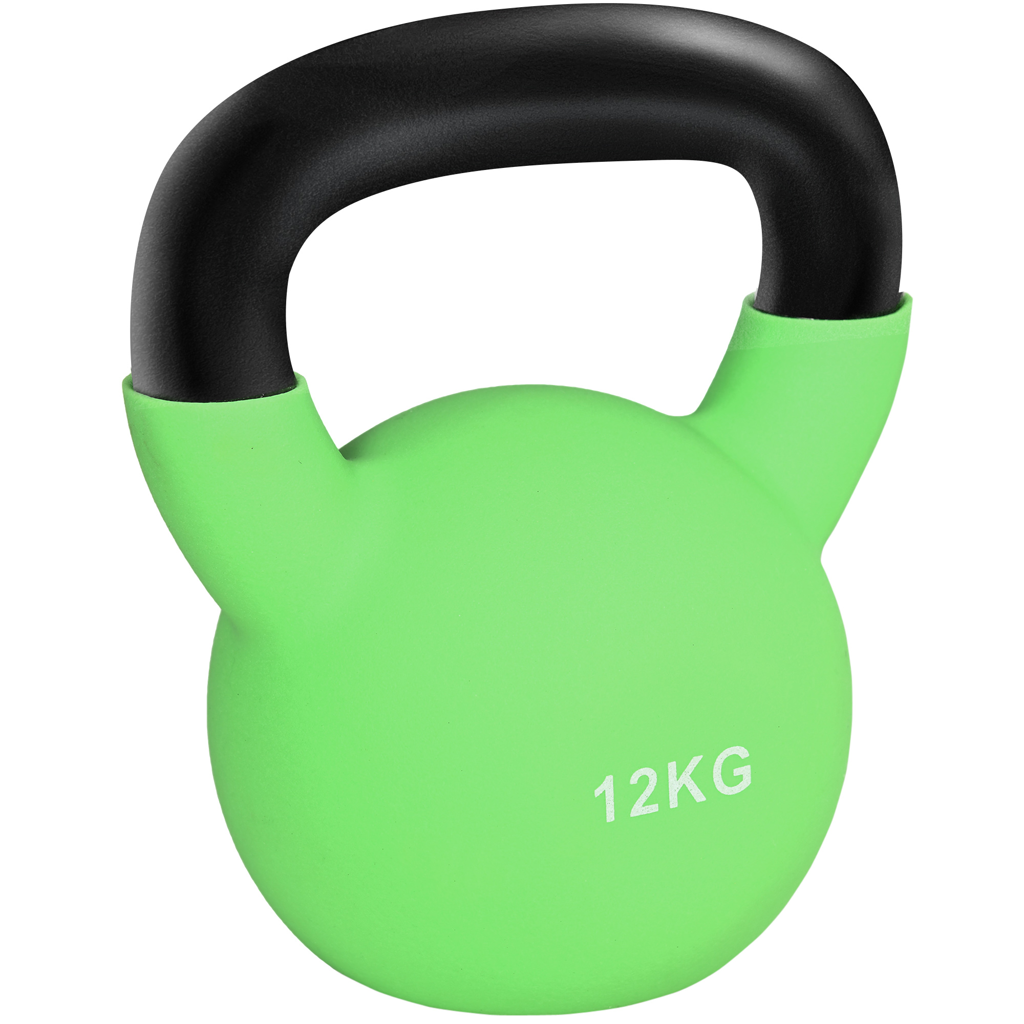 HOMCOM Pesa Rusa de Hierro Fundido Kettlebell con Revestimiento de Neopreno y Mango Ancho Mancuernas de Bola para Entrenamiento de Fuerza en Gimnasio Casa