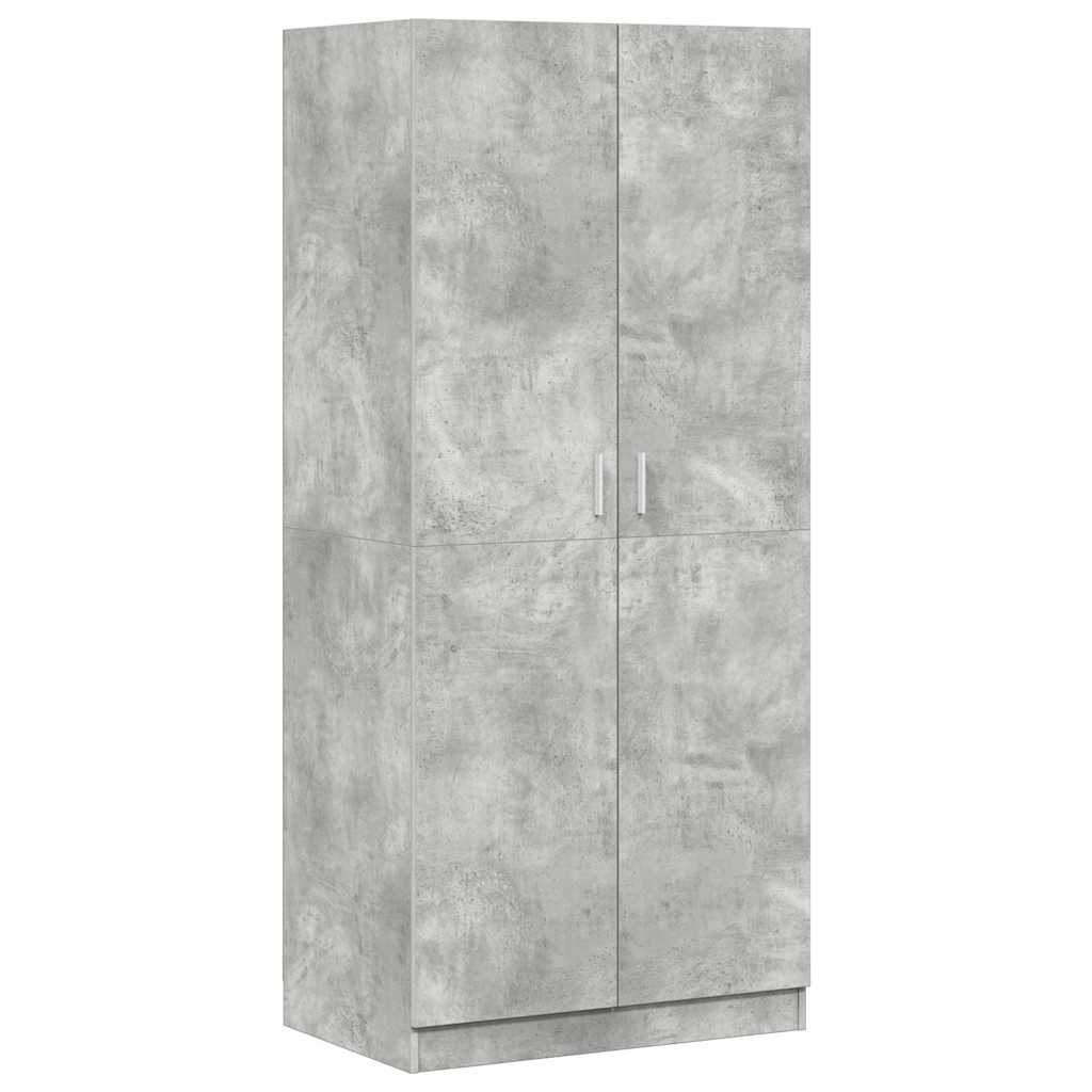 vidaXL Armario de madera contrachapada gris hormigón 80x52x180 cm