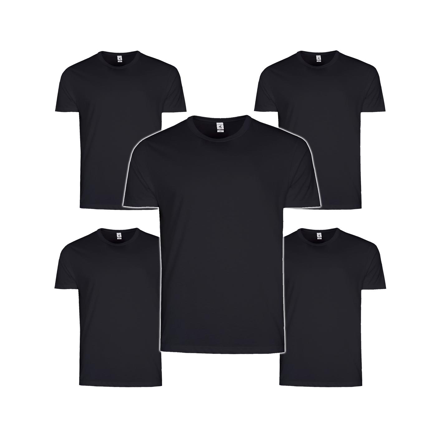 Pack de 5 Camisetas de Algodón TEXKING Modelo DACCA para Hombre, Manga Corta, Color Blanco y Negro