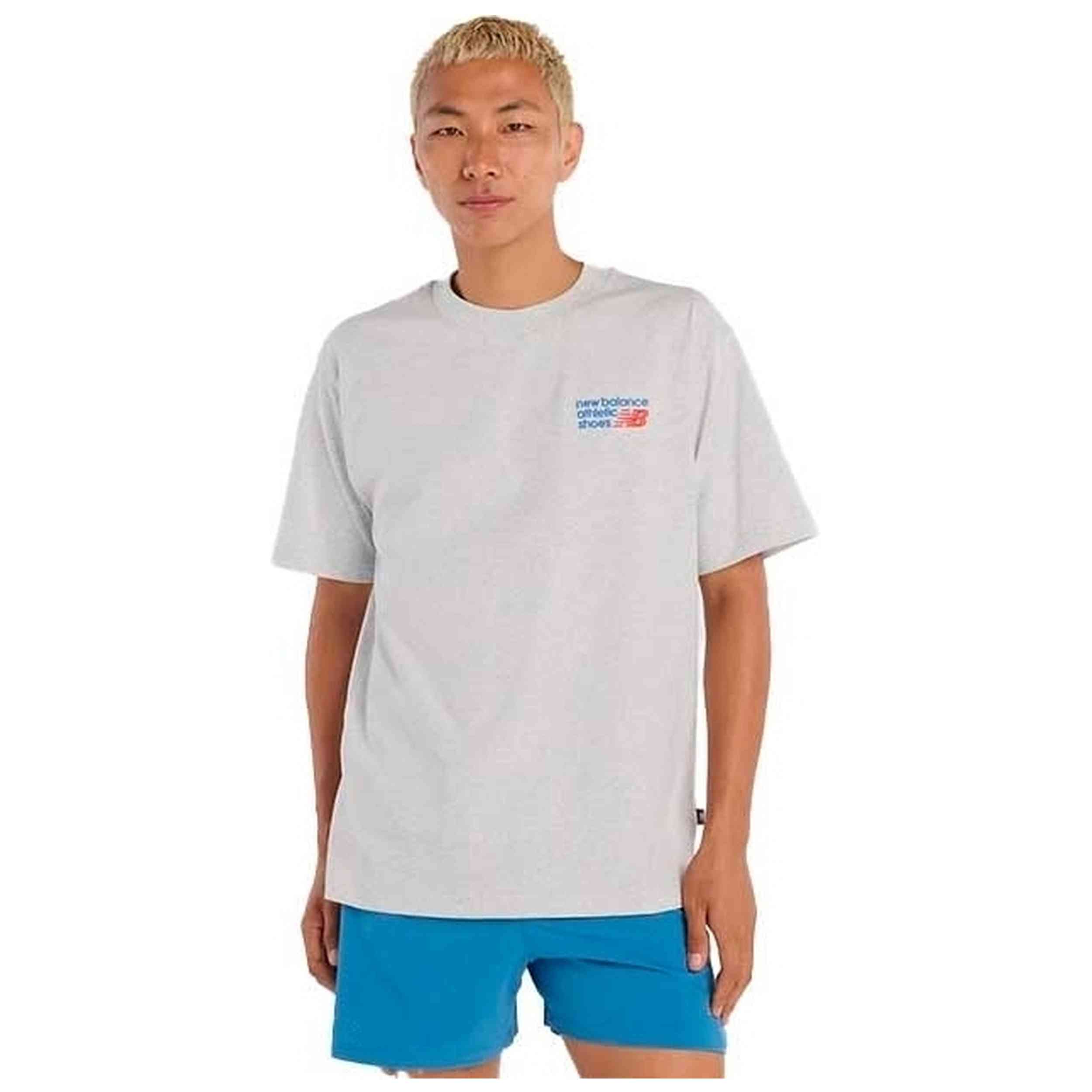 Camiseta De Manga Corta New Balance modelo MT41908AHH para Hombre en color Gris