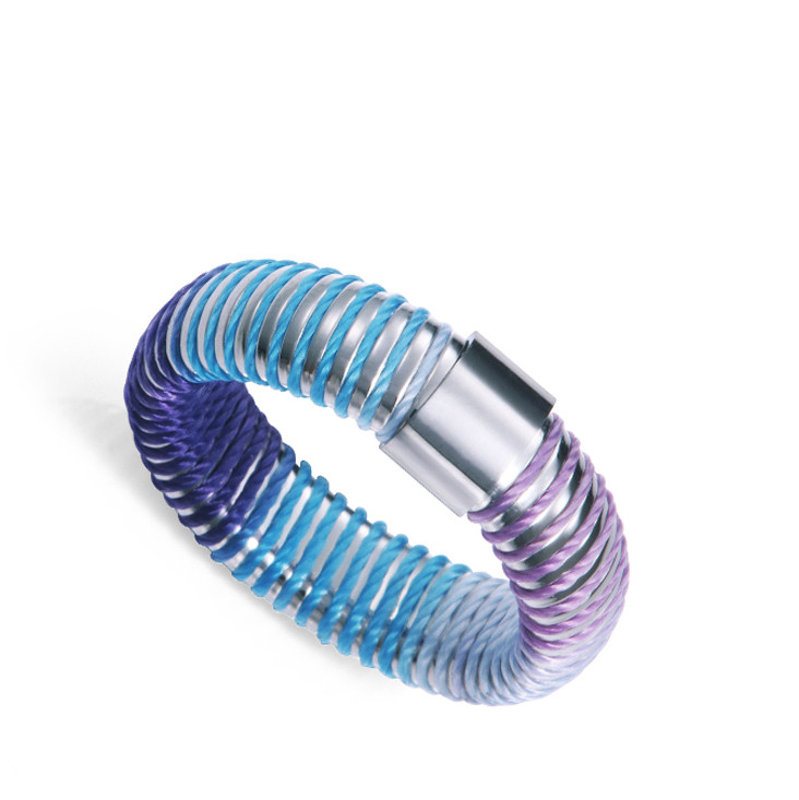 Viceroy Anillo de acero tubogas con cordón enroscado, colección Laura Escanes