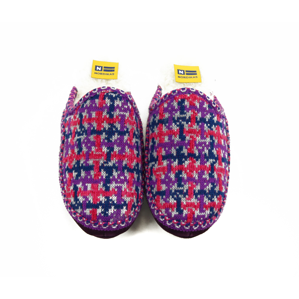 NORDIKA'S mod. 1500 zapatilla casa para mujer en lana natural, sin cordones