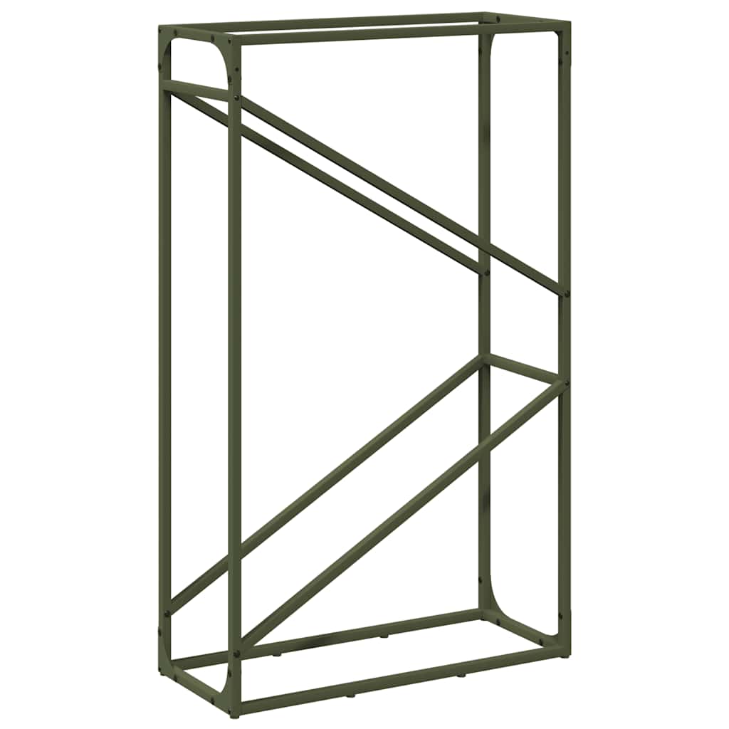 vidaXL Leñero 60x25x100 cm Acero laminado en frío en color Blanco/Verde oliva/Negro y más