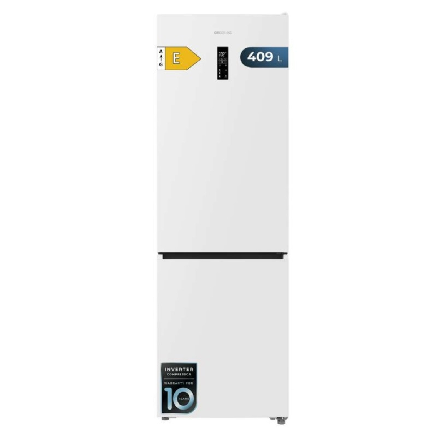 Cecotec Frigorífico Combi 409L Total No Frost Bolero CoolMarket Combi 409 White E. Altura 185cm, MAX INSIDE con VIP Tech