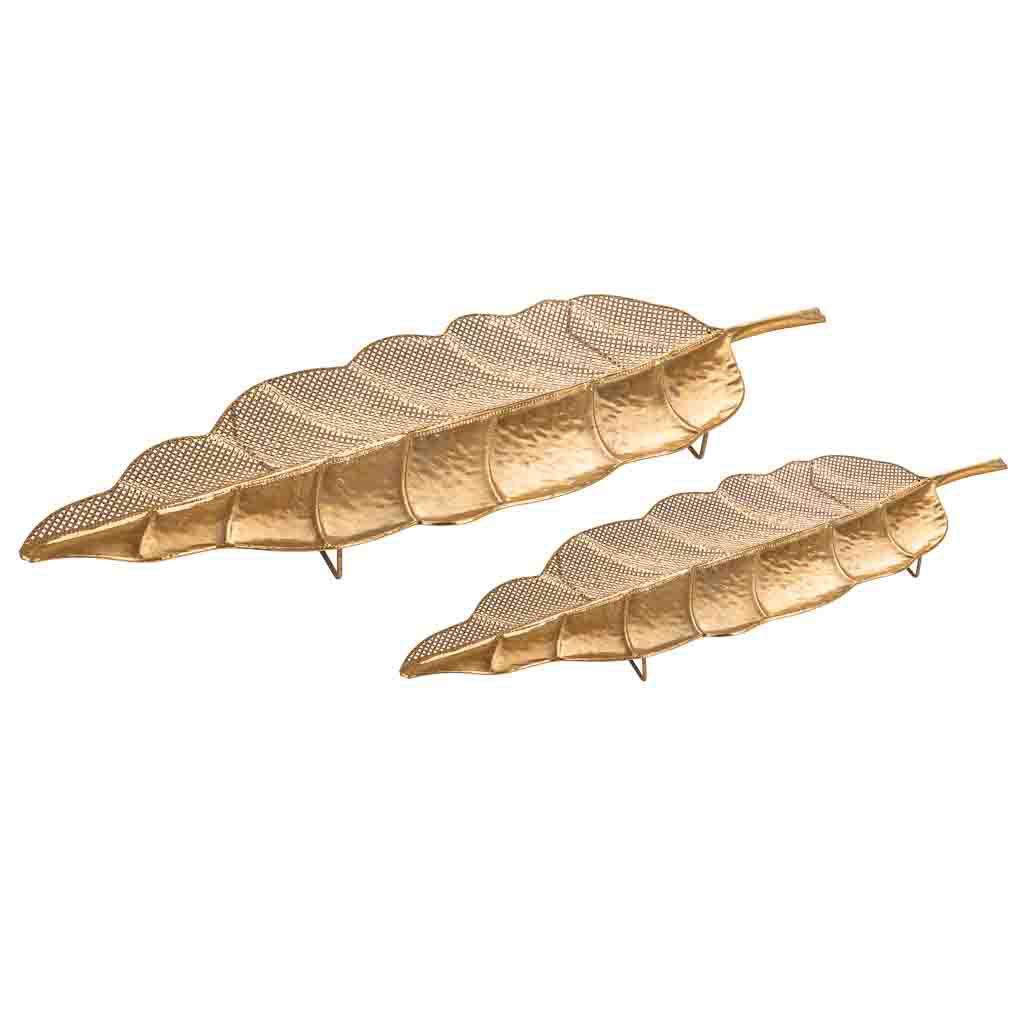 Bandejas Hojas Metal Decoracion Set 2 Pzas 92,5x26,5x6cm, El mejor complemento para tu hogar