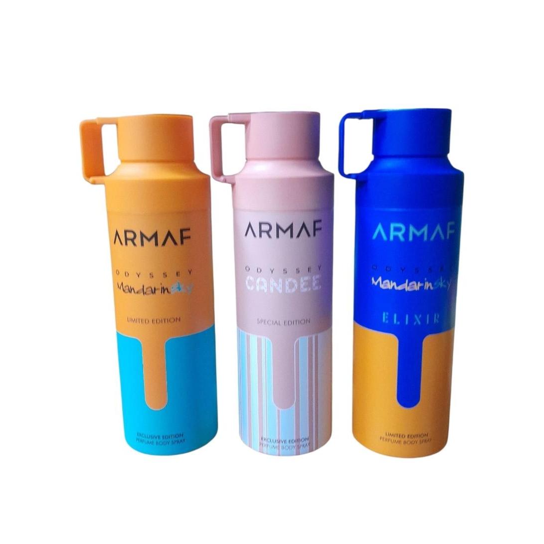 Pack 3 Uniades - Desodorantes para Mujer Armaf Odyssey - Mandarin , Candee , Mandarin Elixir 200 Ml - Armaf Set 3 Uni