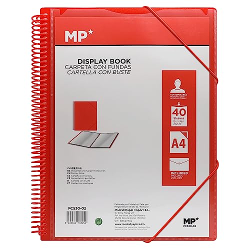 C.A | Carpeta A4 con Anillas y de 20 - 80 Fundas  | Clasificador de Documentos Transparente | Ideal Oficina, Estudio y Escuela