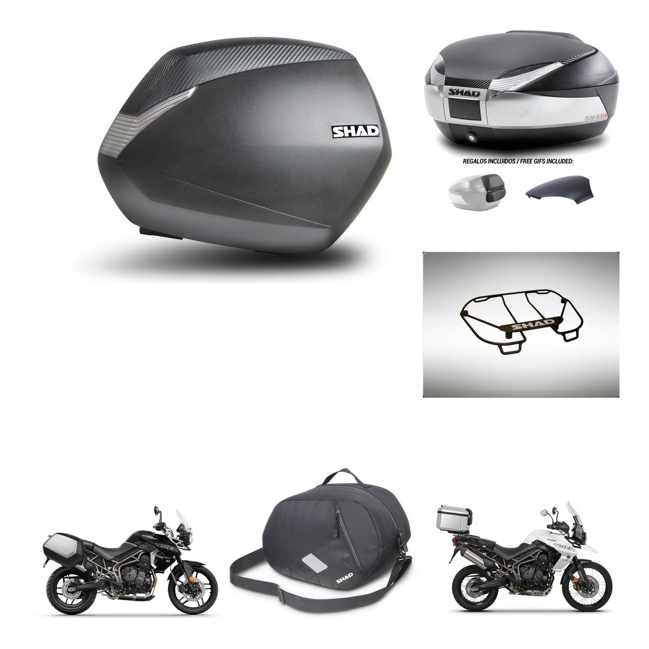 Baul Trasero + Maletas Laterales + Accesorios + Herraje Montaje + Herraje 3P Sh36 Sh 36 Sh48 KIT-254457