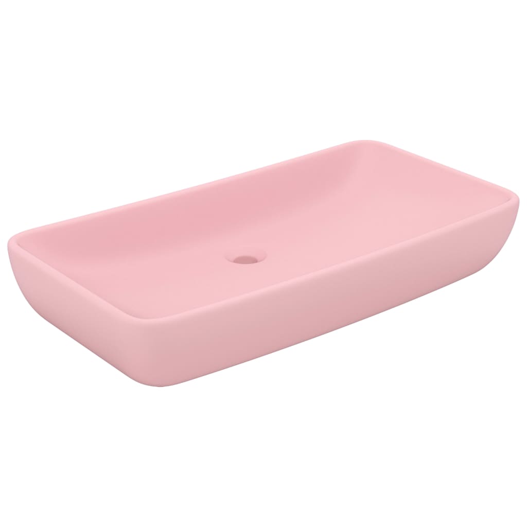 vidaXL Lavabo  Rectangular de Lujo de Cerámica Mate 71x38 cm Aseo Color matte dark brown,  matte light blue,  matte light grey y mas