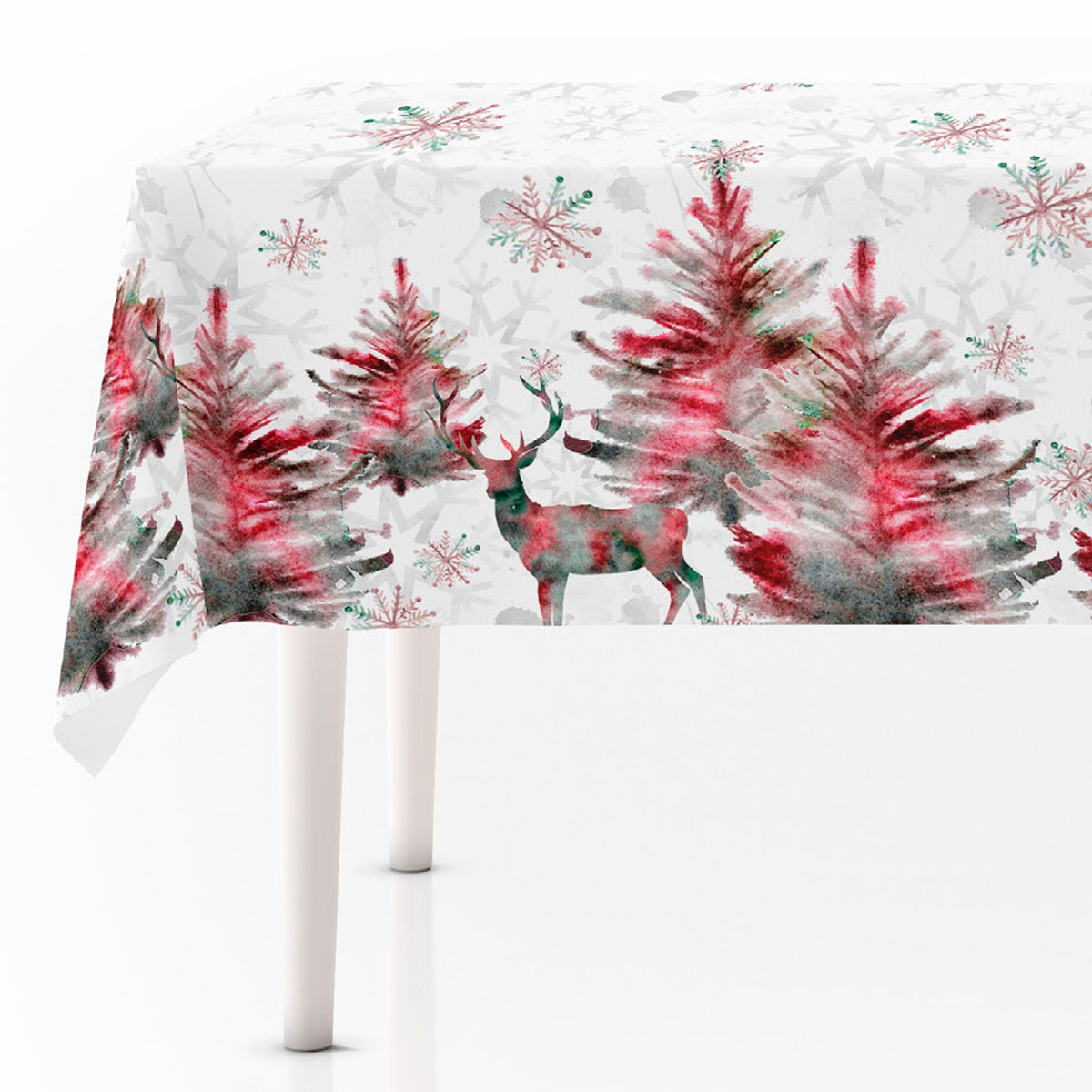 Mantel de Navidad Antimanchas ARCE ROJO - Protección Contra Manchas, Fácil de Limpiar, de Lanovenanube
