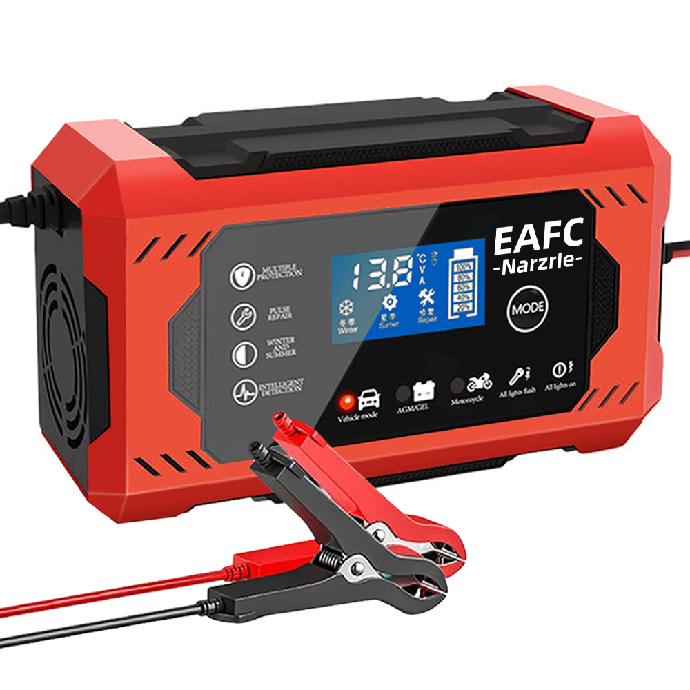 TK Cargador De Batería De Coche Grande Pantalla LCD 6A/12V Para Motocicleta Y Vehículos Con Tecnología Inteligente De Reparación