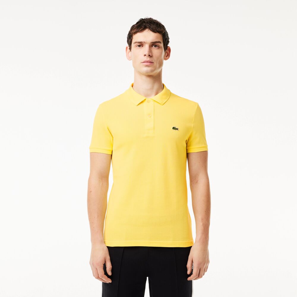 Polo Amarillo Lacoste L.12.12 Slim Fit en Petit Piqué