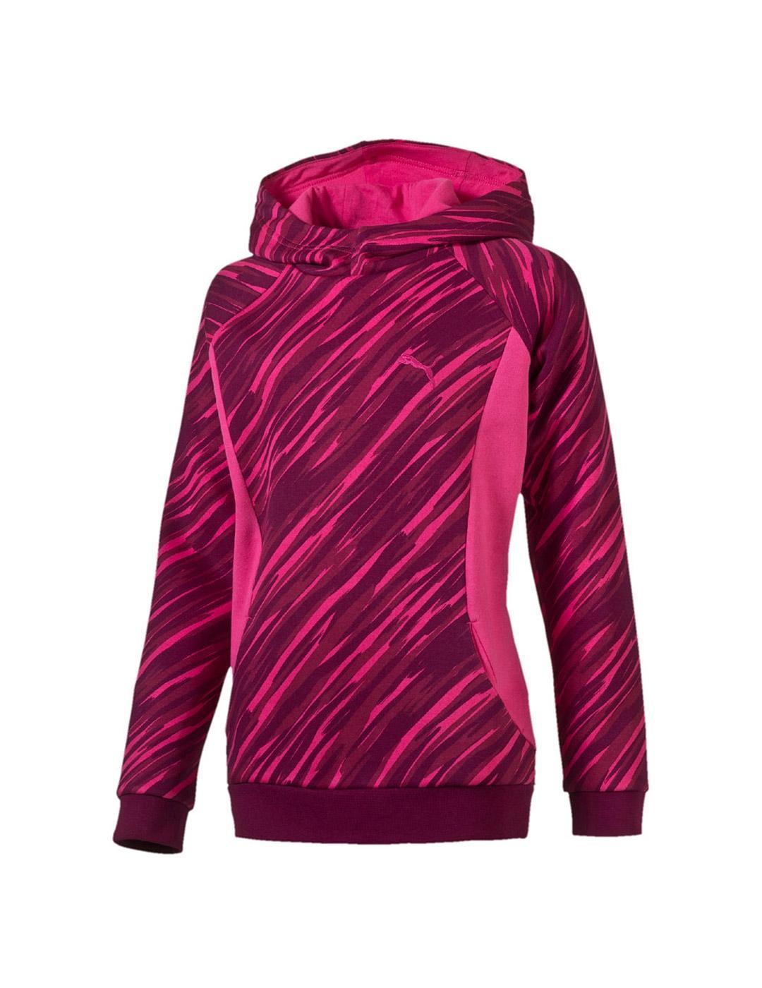 Puma Sudadera Deportiva Niña Rosa con Capucha Estilo Moderno