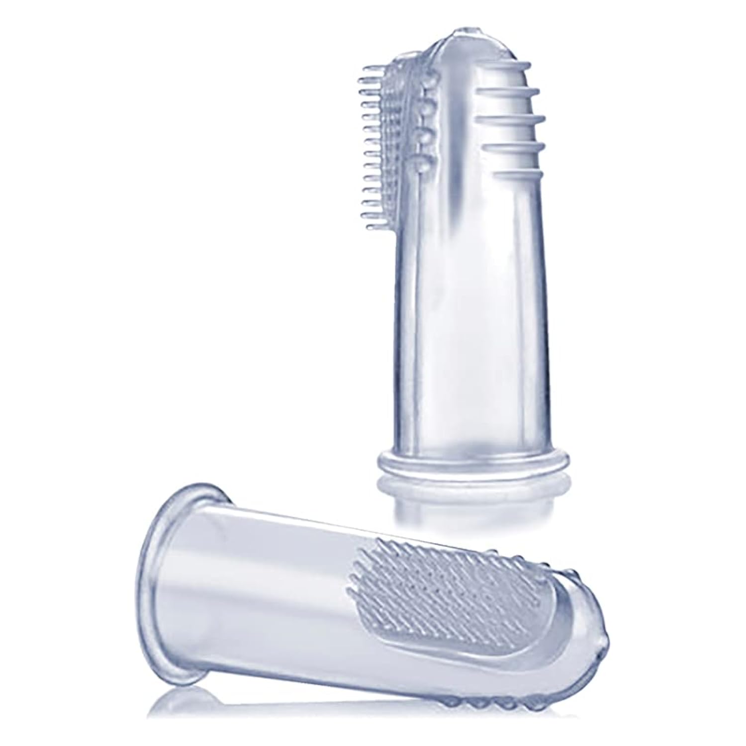 Artero dedal dental para perros y gatos de silicona, cepillo de dientes de dedo de doble cara, tallas M y L, 2 uds