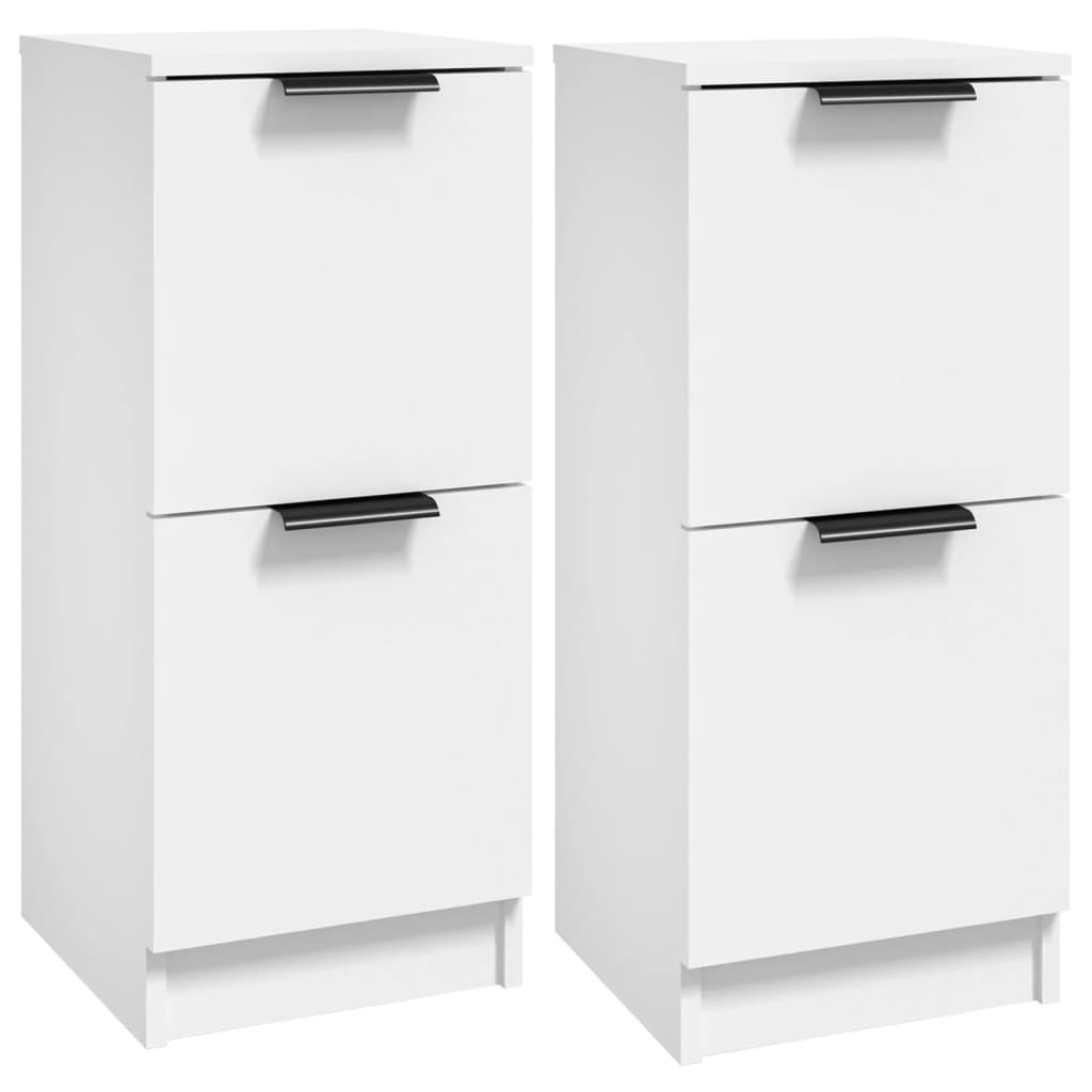 vidaXL Aparadores 2 uds madera contrachapada blanco 30x30x70 cm