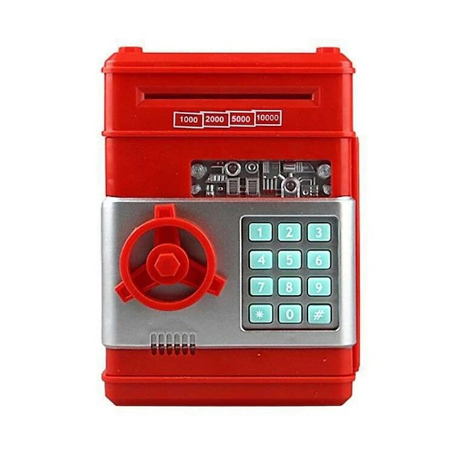Hucha Electrónica para Niños 3-12 Años Caja Fuerte Niños Hucha Cajero Automatico Hucha con Código Caja de Monedas Banco de Dinero Divertido Caja Fuerte Juguete Regalo para Niños Niñas