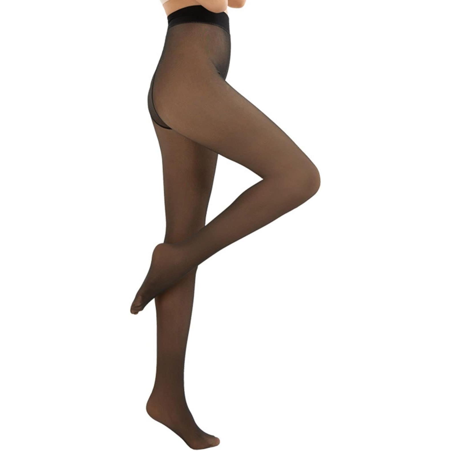 Media Térmica de Invierno para Mujer – Panty termico con Efecto Transparente, Falsamente Finas pero Muy Calientes, Pantimedias Gruesas y Suaves Tipo Leggings para Frío, Elegantes y Cómodas para Uso Diario o Exterior – Pack 1 o 2 Pares- Talla Unica