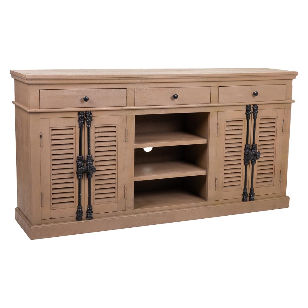 Wonderlust Deco - Aparador de madera y metal marrón 173x41x89 Marrón 173x41x89h cm