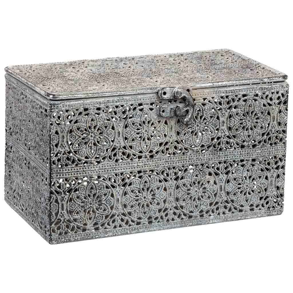 Wonderlust Deco - Caja de metal negra 20.5x12.5x11.5h cm Negro 20.5x12.5x11.5h cm