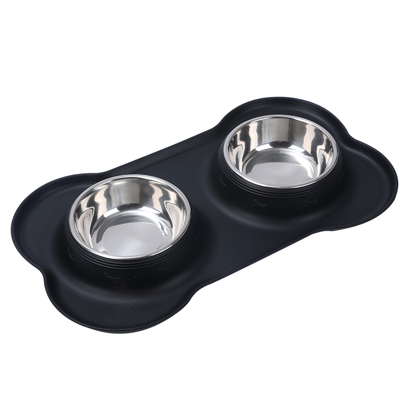 Composites y perros 900 ml, mascotas y acero inoxidable y cuencos, agua y perros, antiderrames y antideslizants, silicona y silicona, comedero y cuenco, perros y adecuado, perros pequeños y medianos, negro