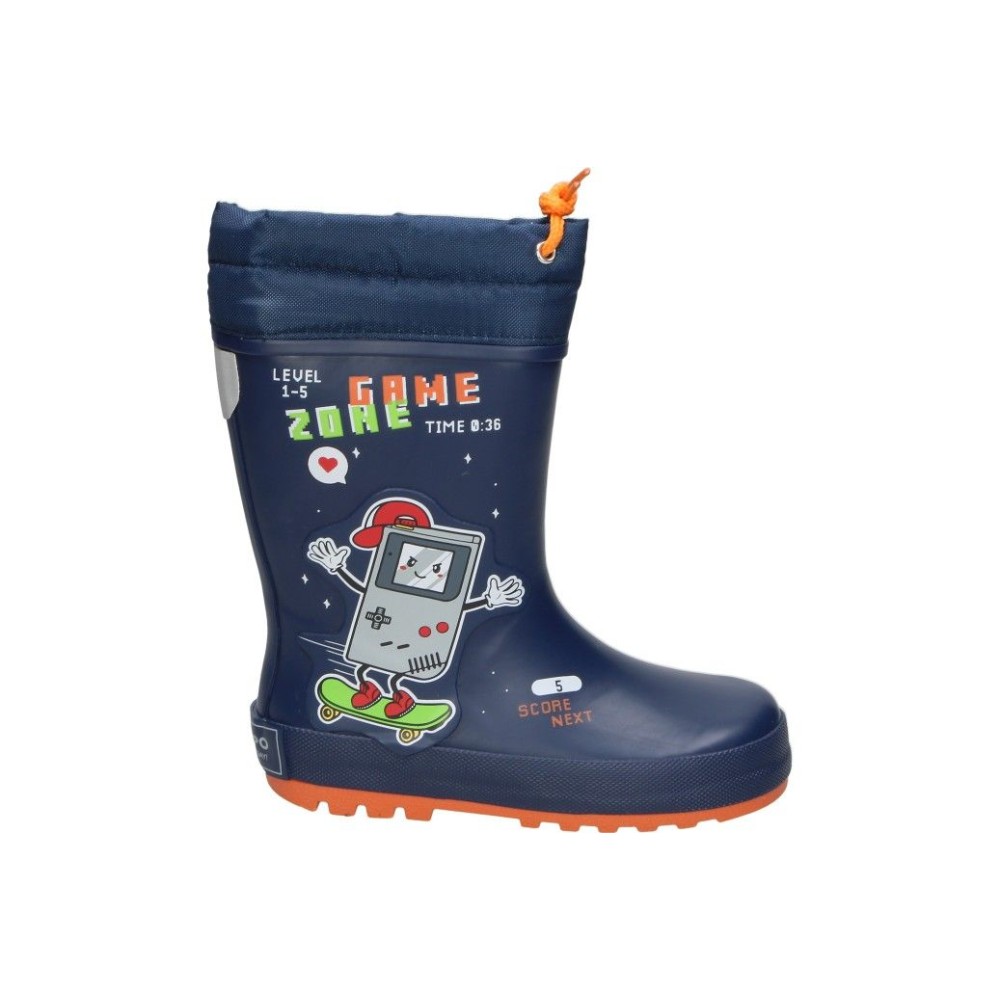 GIOSEPPO | Botas de Agua Giseppo Infantiles – Botas para Lluvia en Color Azul Marino con Dibujo Alanson – Dibujo Gamer – Botas con Collarín Ajustable – Forro de Algodón – Plantilla Transpirable – Suela Flexible – Modelo 76541