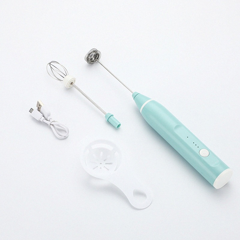 Om Home Batidor Eléctrico Mini de Acero Inoxidable para Cocina Hogareña Herramienta de Cocina para Crema Leche Cafe Té