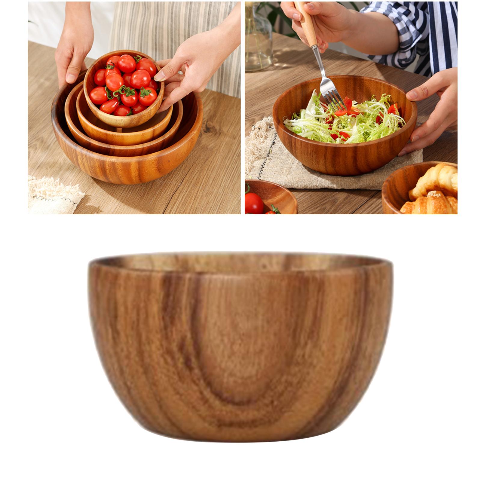 TK Tazón De Ensalada De Madera Tazón De Frutas Y Servicio Ecológico Y Hecho a Mano Para La Mesa Grande Pequeña O Personalizada