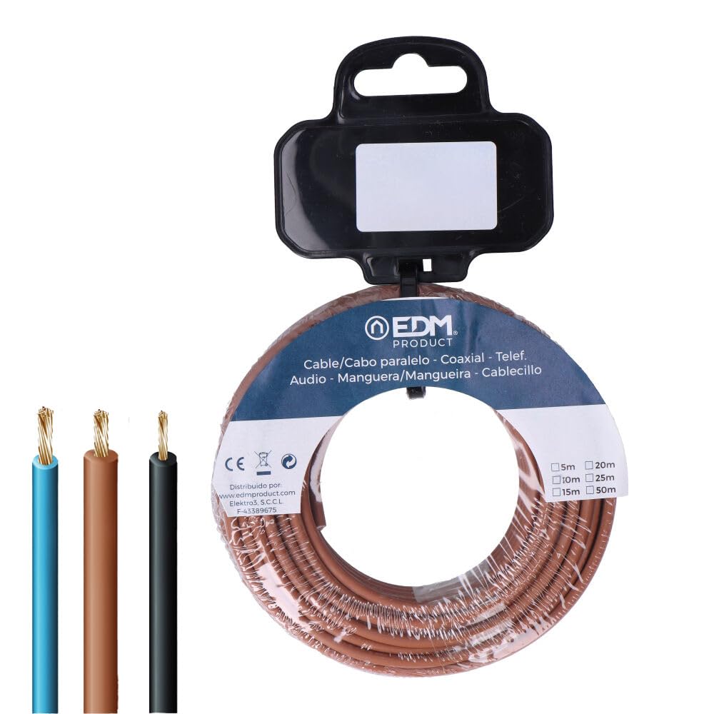 carrete cablecillo flexible 1,5mm marrón libre de halógenos 50m