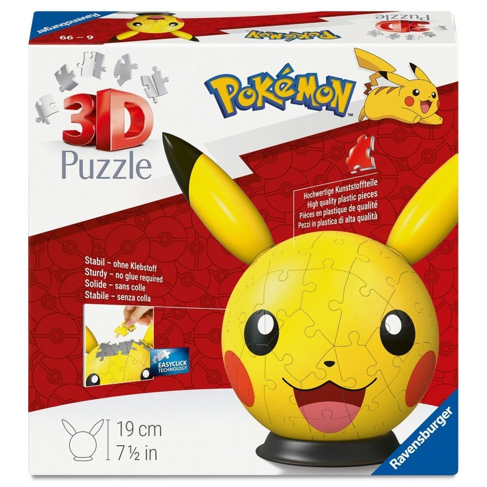 RAVENSBURGER POKEMON PIKACHU CON OREJAS POKEMON PIKACHU CON OREJAS 19x13x20 Cms.