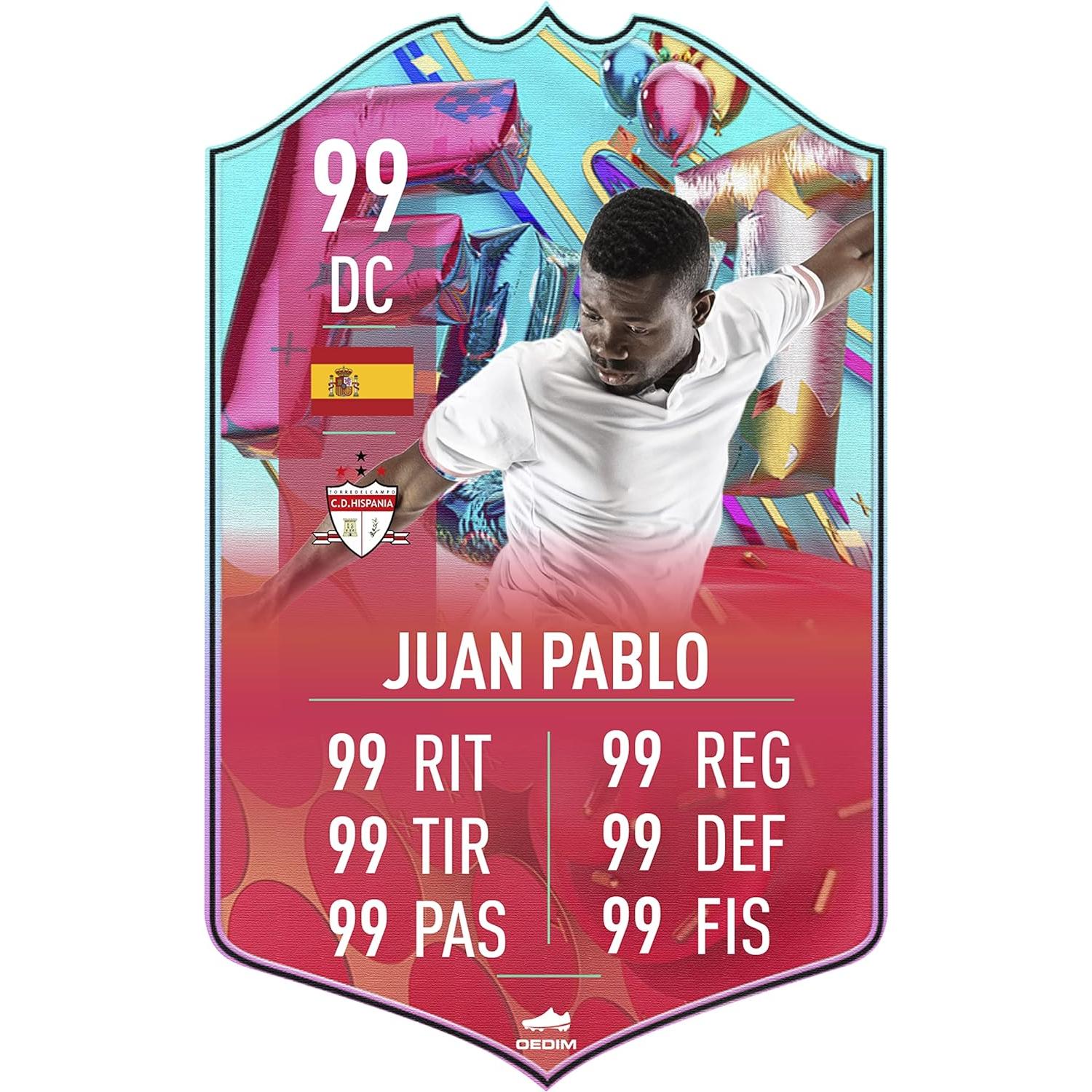 Oedim Carta de Fútbol Personalizada Diseño Cumpleaños, 30x48cm, Fabricado en Metacrilato 4mm, Divertida y Original. Enviar personalización a lucasgarcia@oedim
