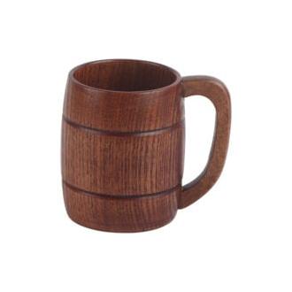 CA Jarra de cerveza de madera natural y natural, hecha a mano y ecológica.