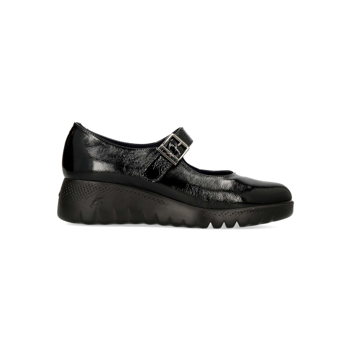 Fluchos - Mocasín Mary Jane Live para mujer, de piel charol con suela de goma superligera y cuña de 4 cm, plantilla acolchada extraíble