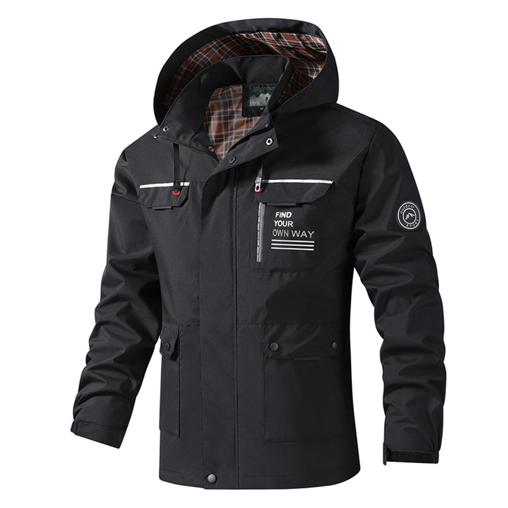 TK Chaqueta De Camuflaje Para Hombre Con Capucha Desmontable Y Cierre De Cremallera Ropa Exterior De Hiking De Otoño Material Poliéster Estilo Casual