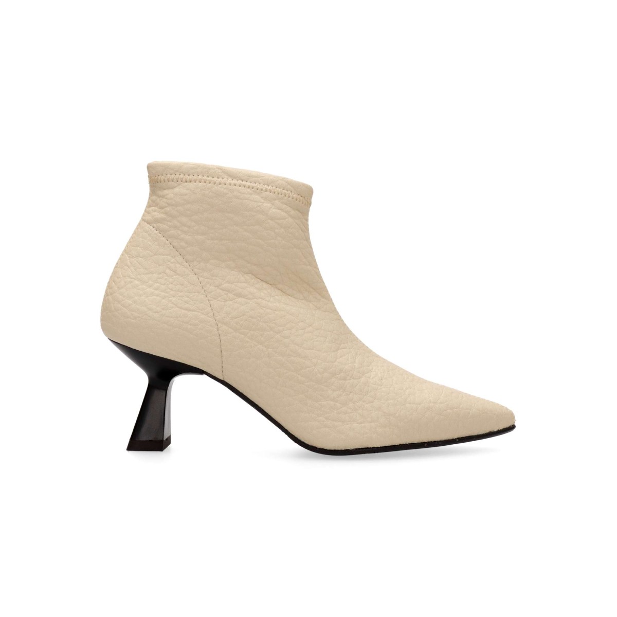 Vanessa Calzados - Botines elásticos mujer VANESSA de napa sintética suave, forro textil cálido, tacón 6 cm y caña 11 cm, beige
