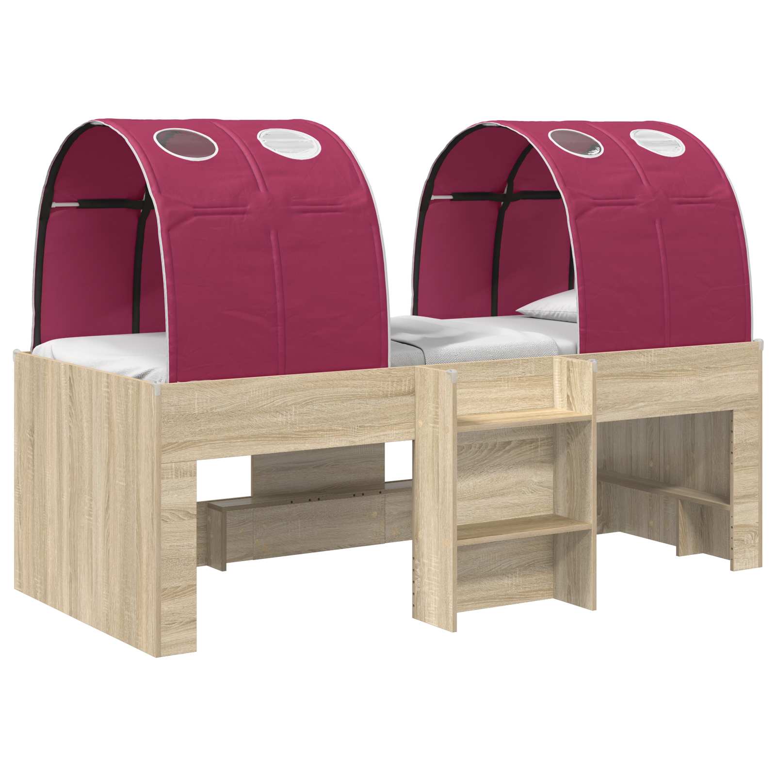 vidaXL Cama alta para niños con túnel 3 uds. 90 x 200 cm Multicolor