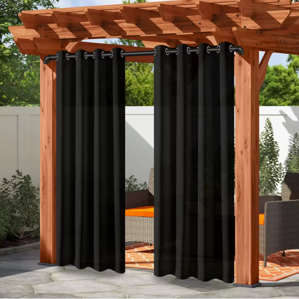 TK Cortina De Poliéster Para Privacidad Impermeable With Ojales Para Exterior Ideal Para Patio Gazebo Porche Y Pergola(Una cortina para puerta)
