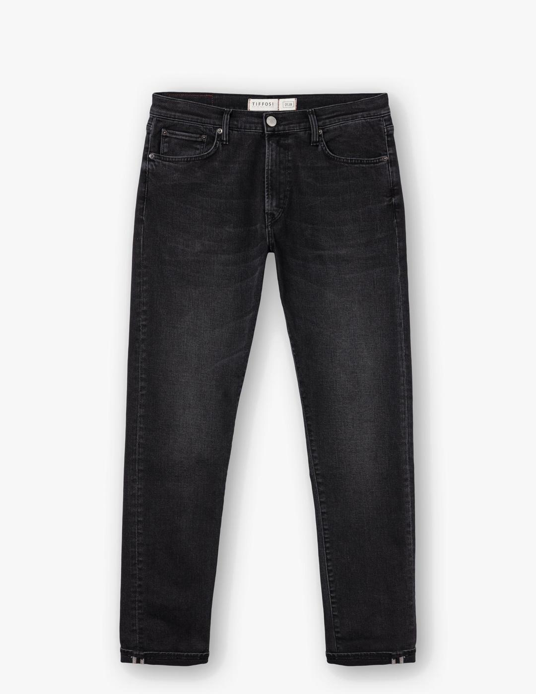Pantalón Vaquero Tiffosi Dylan Negro - Corte Slim - Tejido Suave