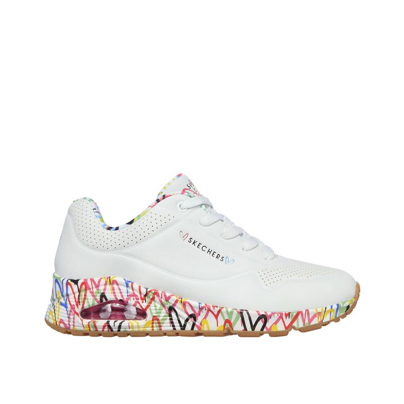 ZAPATILLAS CORDONES MUJER CON CORAZONES SKECHERS x JGoldcrown: Uno - Loving Love BLANCO