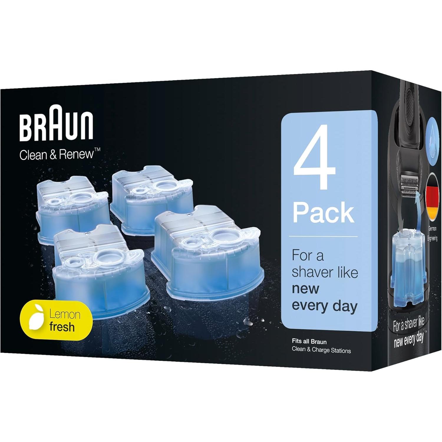 Braun - Pack de 4 recambios de líquido limpiador para el sistema Clean & Renew - CCR4