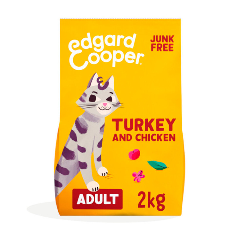 Edgard & Cooper – Pienso para gatos adultos Edgard & Cooper pavo y pollo sin cereales 2 kg.