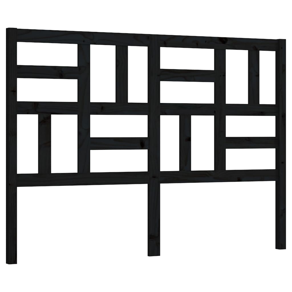 vidaXL Cabecero de cama madera maciza de pino negro 126x4x104 cm