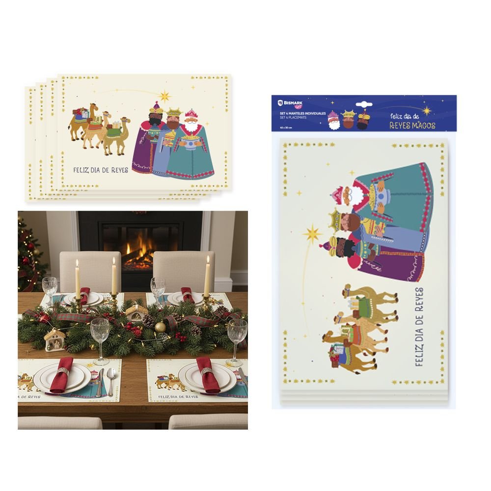 BISMARK PACK 4 UND MANTELES INDIVIDUALES DECORACION HOGAR