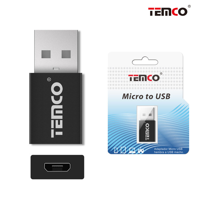 Adaptador Micro USB H a USB M Negro
