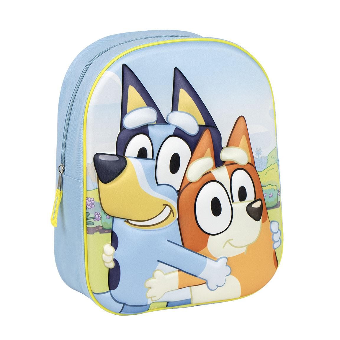 Mochila Guardería Bluey Niño y Niña - Mochila Infantil Peluche Suave 100% Poliéster, Asa Superior y Tirantes Ajustables, Talla Única, Ideal para Escuela Infantil y Regalo