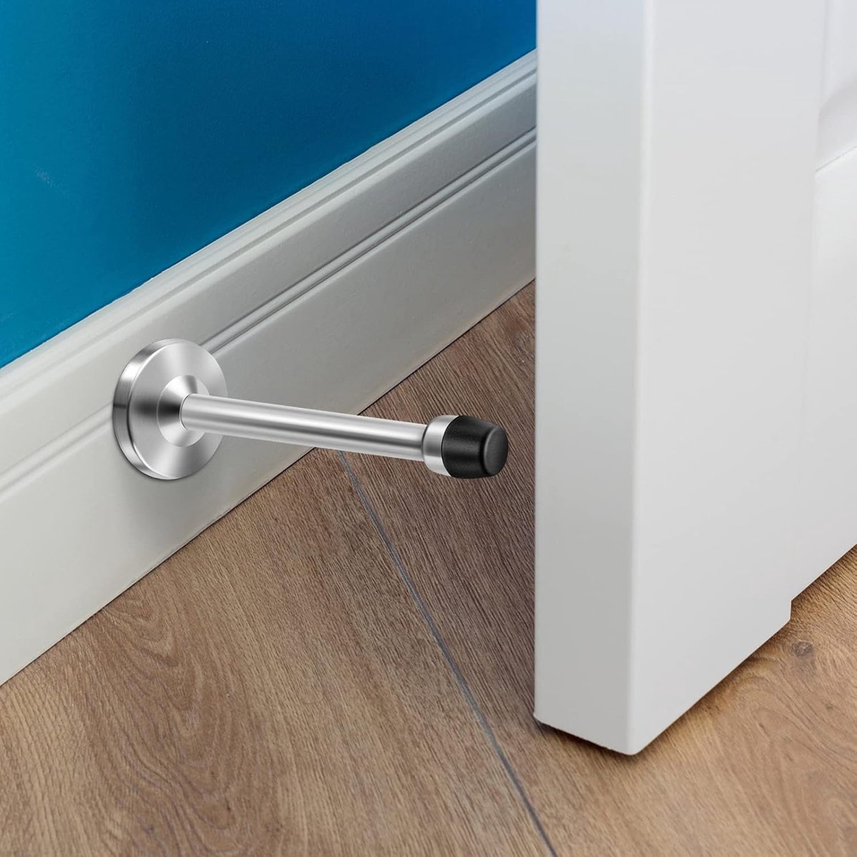 2 topes de puerta, topes de puerta extralargos, acero inoxidable macizo de 120 mm