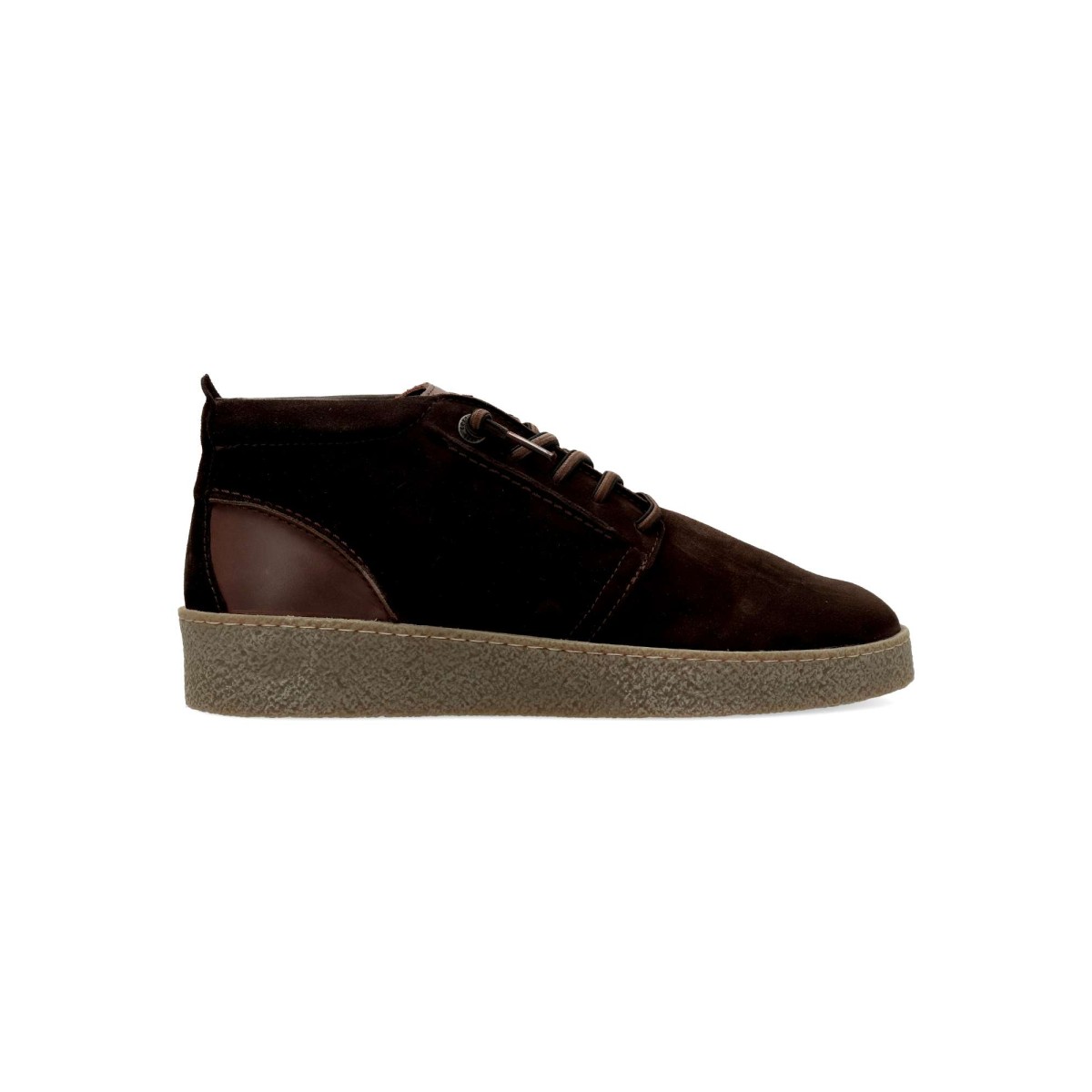 Cetti - Botín casual Dakar para hombre en piel ante marrón, interior forrado en piel, plantilla acolchada y extraíble, ideal para look urbano y casual