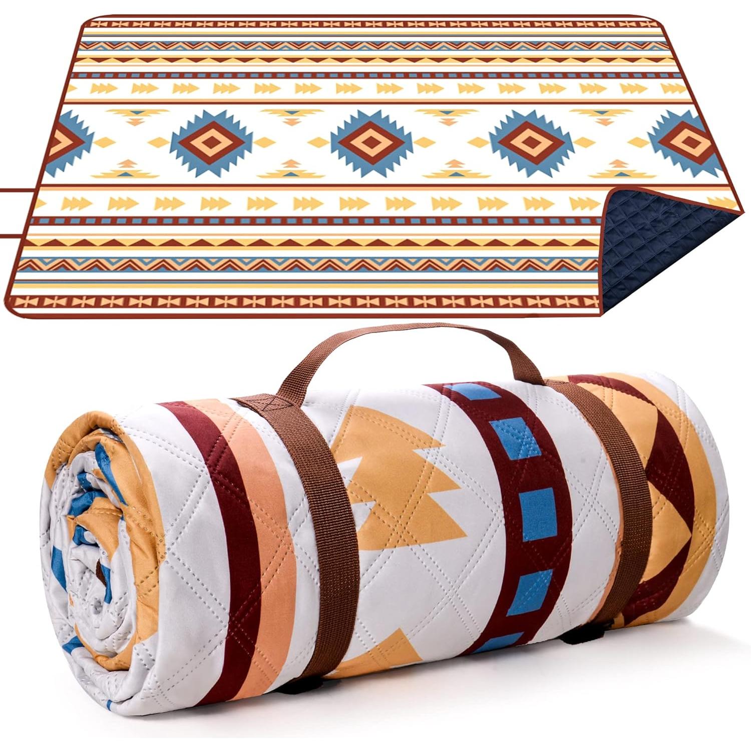 TK Manta de picnic impermeable,200x200 cm, Tapete de picnics at Aire Libre, Tapete de Playa con ASA de Transporte