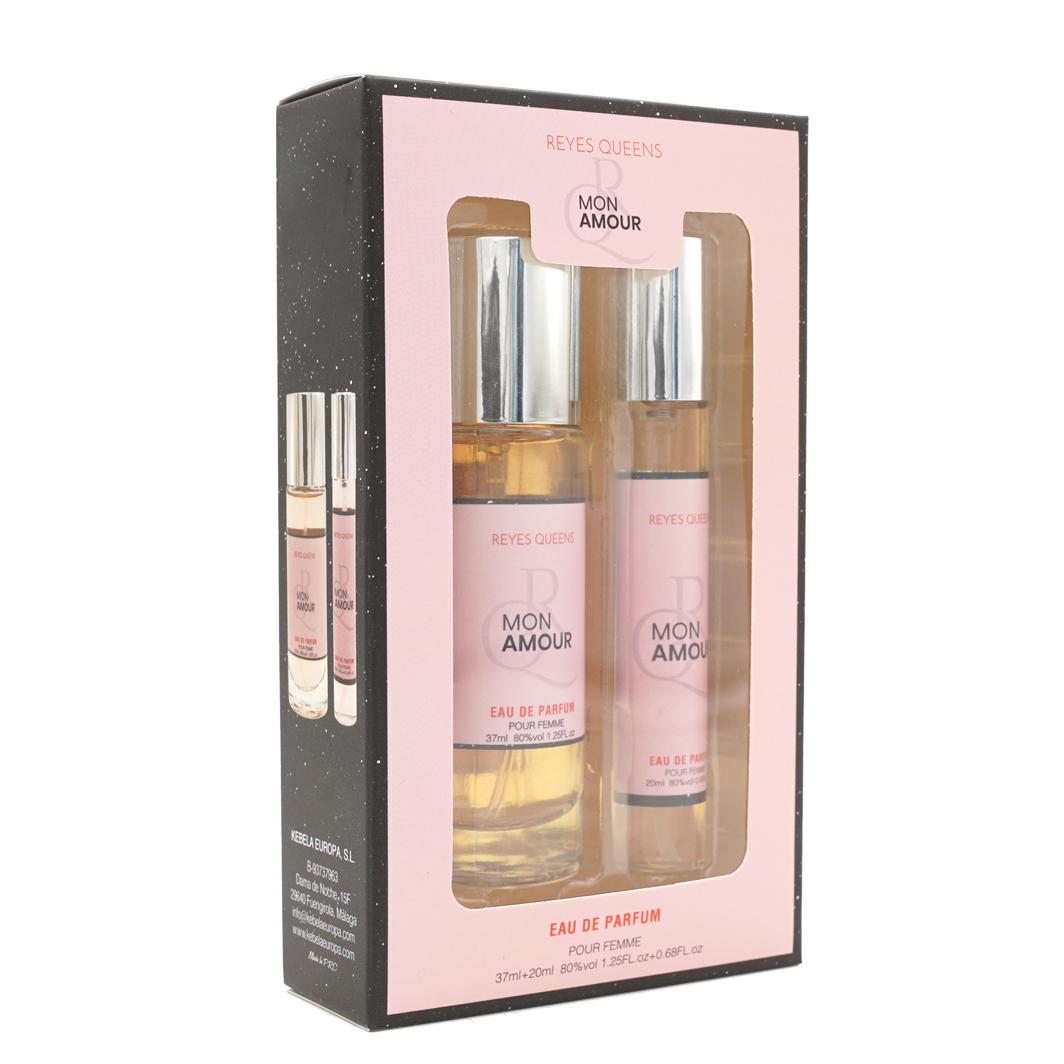 Estuche Mon Amour 37 ml + 20 ml para mujer REYES QUEENS, Familia Olfativa: Chipre, Tamaño: 37 ml, Concentración: Agua de perfume, Género: Femenino