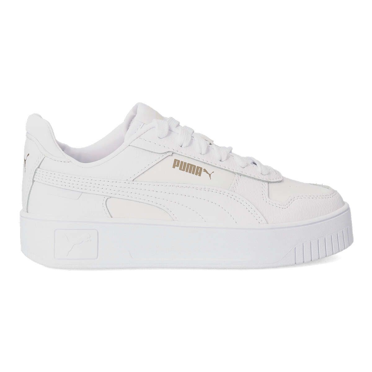 Puma - Zapatillas deportivas Carina Street para mujer con diseño retro ochentero, suela de goma y plantilla SoftFoam+ color blanco